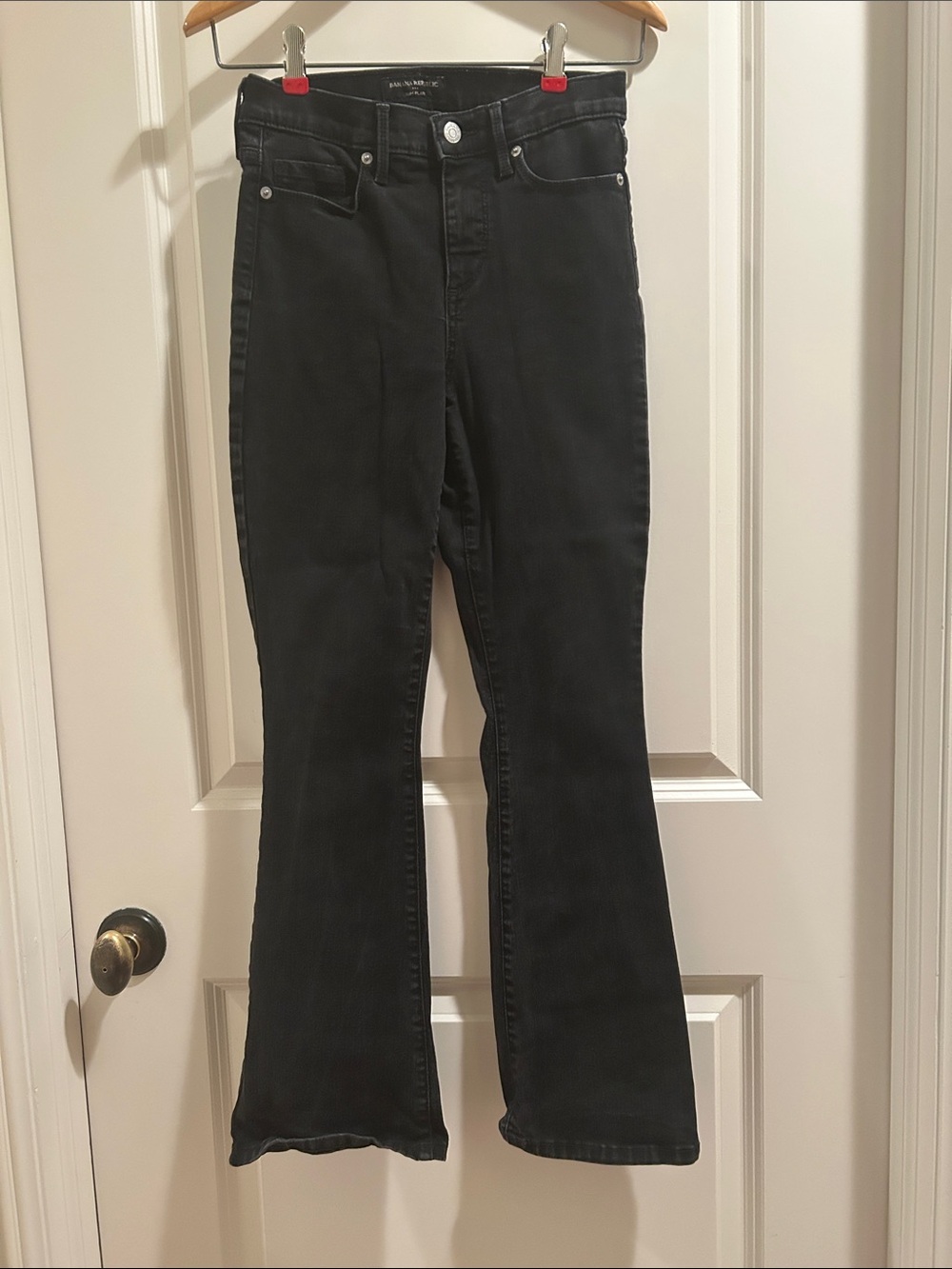 Banana Republic Black Wash Slim Flare Denim Jeans w/ stretch size 24/00 petite